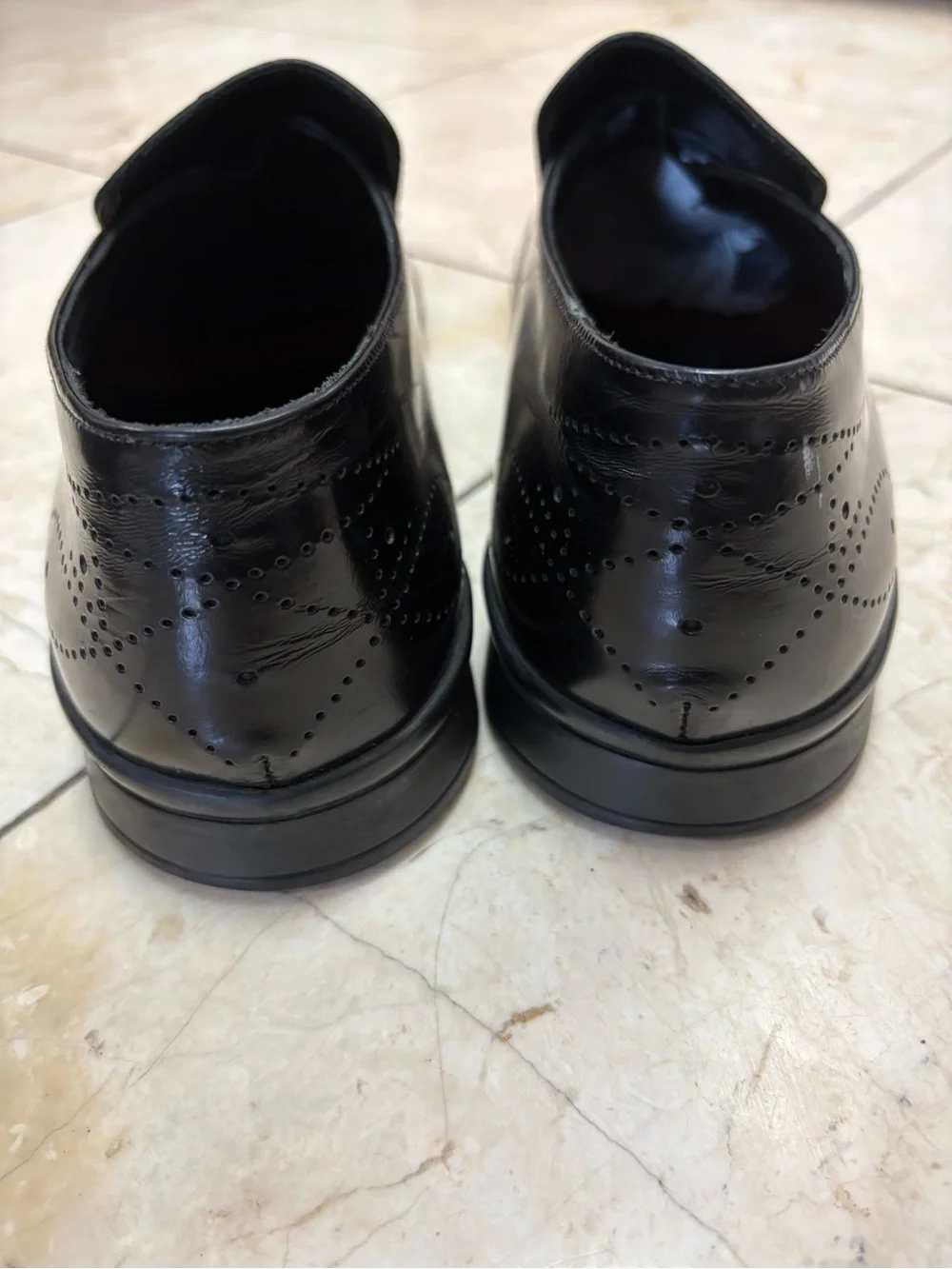 Prada Men's Black Leather Slip-On Dress Shoes